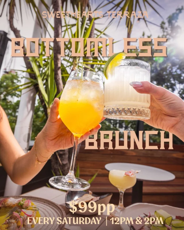 Sweethearts Terraza’s Bottomless Brunch🍹
Launching this Sunday 22nd Feb - 12pm & 2pm
Every Saturday afterwards.See you there 🌞
Booking link in bio!•
•
#bottomlessbrunch #brunch #rooftopbar #sydneyeats #mexicanbrunch