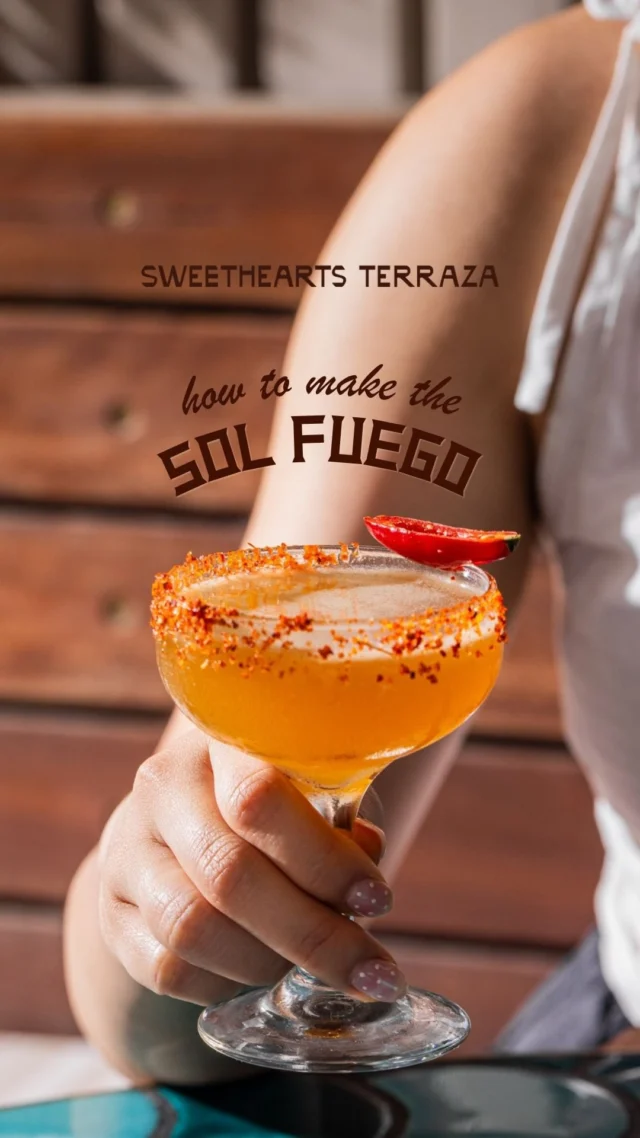 The Sol Fuego with Tom 🔥
•
#sweetheartsterraza #cocktail #cocktailbar #tutorial