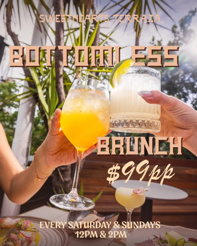 Our Bottomless Mexican Brunch 🌵
• Unlimited Frozen Palomas & Pina Coladas! 
• Large sharing menu
• 12pm & 2pm Seatings 
• Every Saturday & Sunday 
• $99pp 

View our bottomless menu & book through the link in our bio 🌞
•
#bottomlessbrunch #mexican #frozencocktails #sydney #whatsonsydney